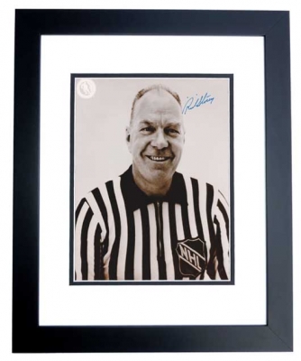Red Storey Autographed Referee 8x10 Photo BLACK CUSTOM FRAME - Hall of Famer
