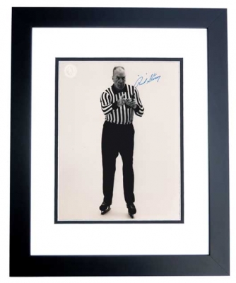 Red Storey Autographed Referee 8x10 Photo BLACK CUSTOM FRAME - Hall of Famer
