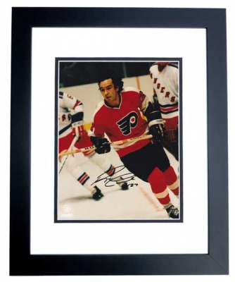 Reggie Leach Autographed Philadelphia Flyers 8x10 Photo BLACK CUSTOM FRAME
