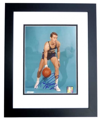 Rick Barry Autographed Golden State Warriors 8x10 Photo BLACK CUSTOM FRAME - Hall of Famer
