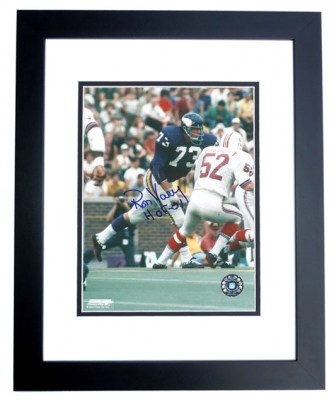 Ron Yary Autographed Los Angeles Rams 8x10 Photo BLACK CUSTOM FRAME - Hall of Famer

