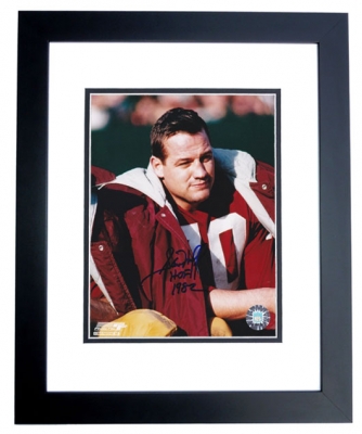 Sam Huff Autographed Washington Redskins 8x10 Photo BLACK CUSTOM FRAME with Hall of Fame Inscription
