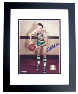 Slater Martin Autographed Lakers 8x10 Photo BLACK CUSTOM FRAME - Hall of Famer
