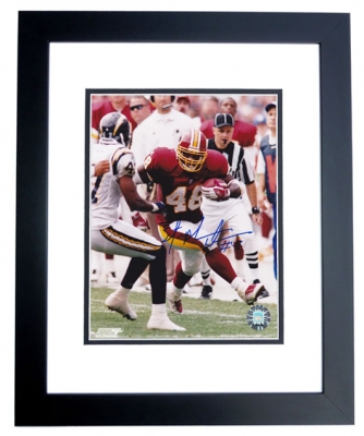 Stephen Davis Autographed Washington Redskins 8x10 Photo BLACK CUSTOM FRAME
