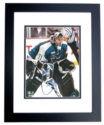 Steve Shields Autographed San Jose Sharks 8x10 Photo BLACK CUSTOM FRAME
