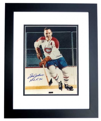 Tom Johnson Autographed Montreal Canadians 8x10 Photo BLACK CUSTOM FRAME - Hall of Famer
