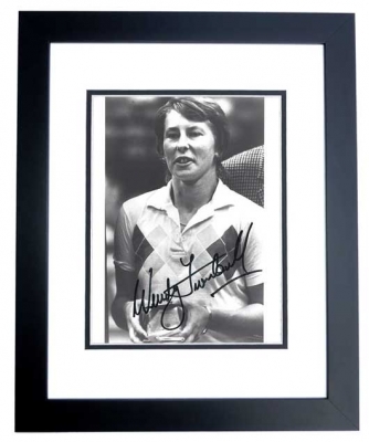 Wendy Turnbull Autographed Tennis 8x10 Photo BLACK CUSTOM FRAME
