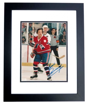 Yvan Cournoyer Autographed Montreal Canadians 8x10 Photo BLACK CUSTOM FRAME - Hall of Famer
