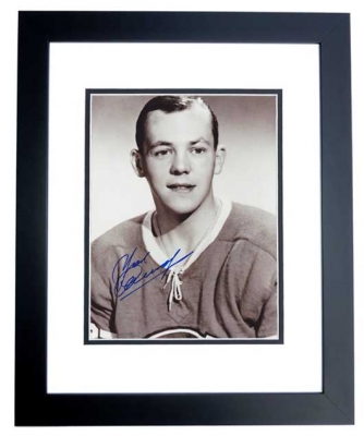 Yvan Cournoyer Autographed Montreal Canadians 8x10 Photo BLACK CUSTOM FRAME - Hall of Famer
