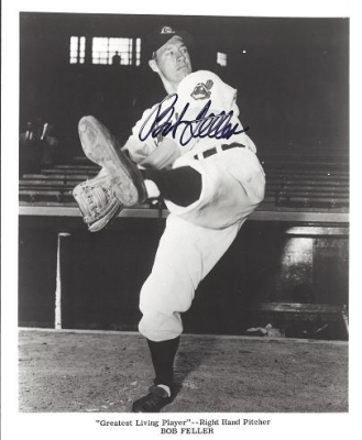 Bob Feller Autographed Cleveland Indians 8x10 Photo (Hall of Famer)
