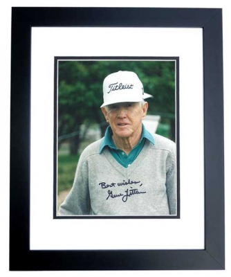 Gene Littler Autographed Golf 8x10 Photo BLACK CUSTOM FRAME

