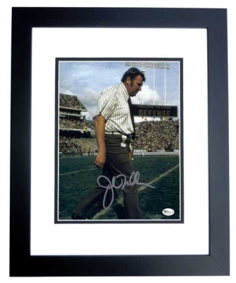 John Madden Autographed Oakland Raiders 8x10 Photo BLACK CUSTOM FRAME
