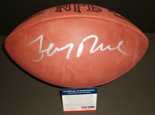Jerry Rice Autographed NFL Game Model Football ~ San Francisco 49ers
The greatest Wide Receiver ever, Jerry Rice, has personally hand signed this Full Size NFL Game Model Football with a Silver Paint Pen.  This is the same type of ball the players use on Sundays, Authentic!  This item comes with a numbered PSA/DNA authenticity sticker on the autographed football, which you can verify online once you purchase it at PSADNA.com, which is one of the top third party authenticators in the memorabilia industry.  This fine item was brought to you by The REAL DEAL Memorabilia, Get The REAL DEAL!

Keywords: JRFB