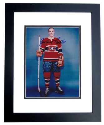 Jean-Guy Talbot Autographed Montreal Canadians 8x10 Photo BLACK CUSTOM FRAME

