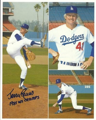 Jerry Reuss Autographed Los Angeles Dodgers 8x10 Photo with "1981 WS Champs" inscription
