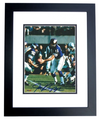 Joe Kapp Autographed Minnesota Vikings 8x10 Photo BLACK CUSTOM FRAME 
