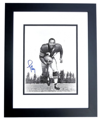 Joe Perry Autographed San Francisco 49ers 8x10 Photo BLACK CUSTOM FRAME - Deceased Hall of Famer
