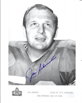 Joe Schmidt Autographed Detroit Lions 8x10 Photo ~ Hall of Famer
