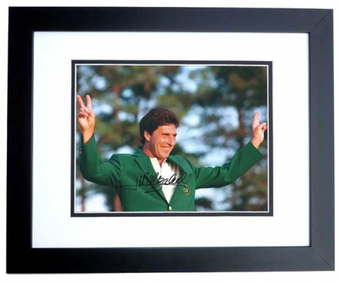 Jose Maria Olazabal Autographed Golf 8x10 Photo BLACK CUSTOM FRAME
