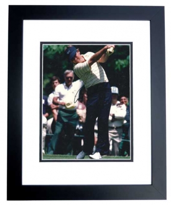 Lanny Wadkins Autographed Golf 8x10 Photo BLACK CUSTOM FRAME

