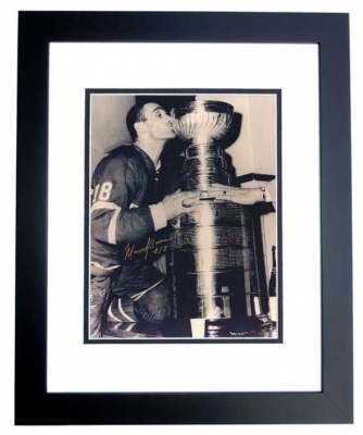 Marcel Bonnin Autographed Stanley Cup 8x10 Photo BLACK CUSTOM FRAME - Hall of Famer
