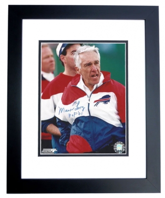 Marv Levy Autographed Buffalo Bills 8x10 Photo BLACK CUSTOM FRAME - Hall of Famer
