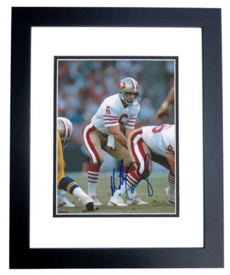 Matt Cavanaugh Autographed San Francisco 49ers 8x10 Photo BLACK CUSTOM FRAME 
