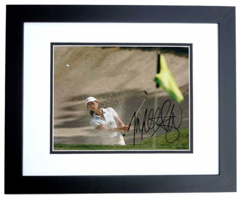Michelle Wie Autographed LPGA 8x10 Photo BLACK CUSTOM FRAME
