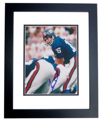 Norm Snead Autographed New York Giants 8x10 Photo BLACK CUSTOM FRAME
