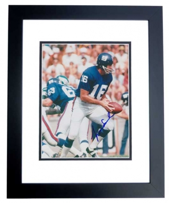 Norm Snead Autographed New York Giants 8x10 Photo BLACK CUSTOM FRAME
