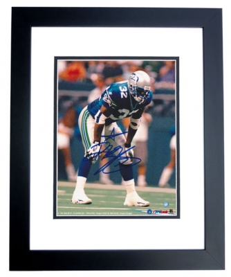 Ricky Watters Autographed Seattle Seahawks 8x10 Photo BLACK CUSTOM FRAME
