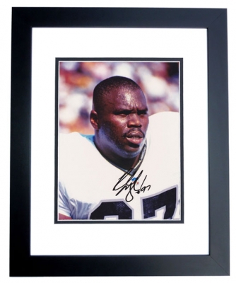 Russell Maryland Autographed Oakland Raiders 8x10 Photo BLACK CUSTOM FRAME
