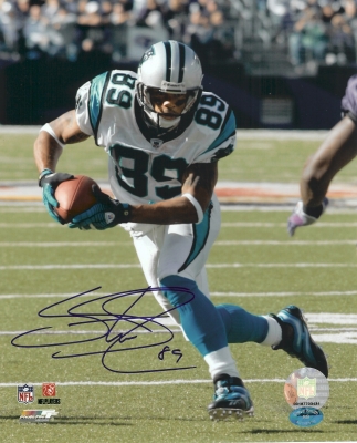 Steve Smith Autographed Carolina Panthers action 8x10 Photo
Steve Smith has personally hand signed this Panthers 8x10 photo, with a Blue Sharpie Pen. The autographed Photo comes with The official Steve Smith Authenticity hologram on it and a Certificate of Authenticity (COA) from Steve Smith's exclusive memorabilia company.
Keywords: SS8x10white