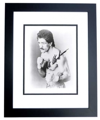 Vito Antuefuermo Autographed Boxing 8x10 Photo BLACK CUSTOM FRAME

